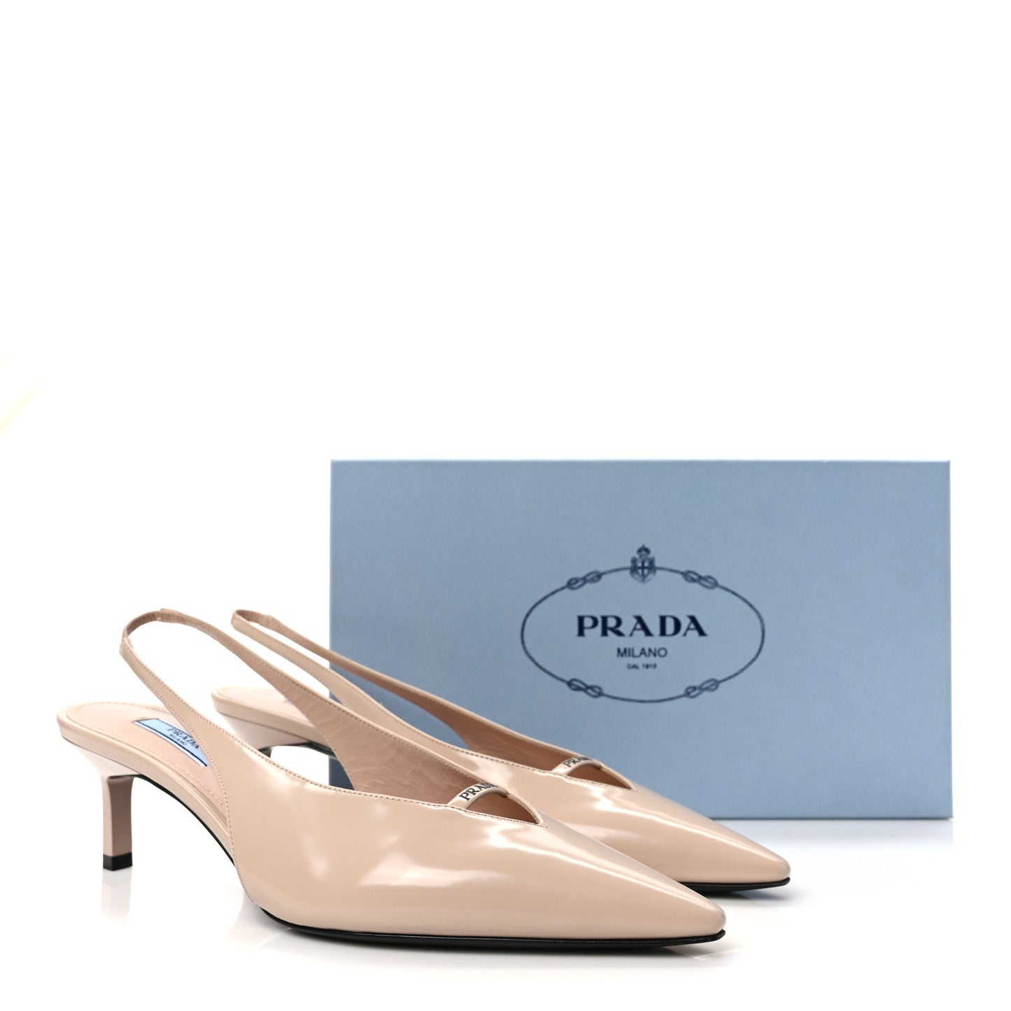 Spazzolato Pointed Toe Strap Slingback Pumps 40 Cipria