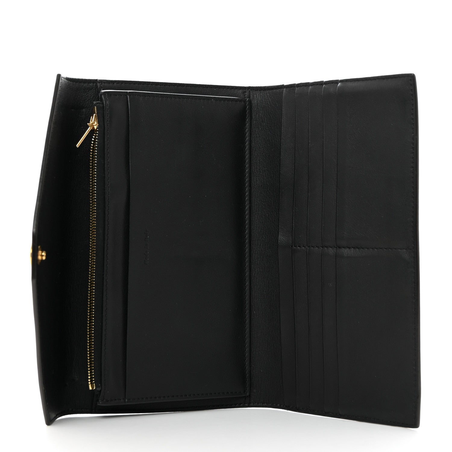 Celine Smooth Calfskin Pocket Tri-Fold Multifunction Envelope Flap Wallet Black Multicolor 5 of 9