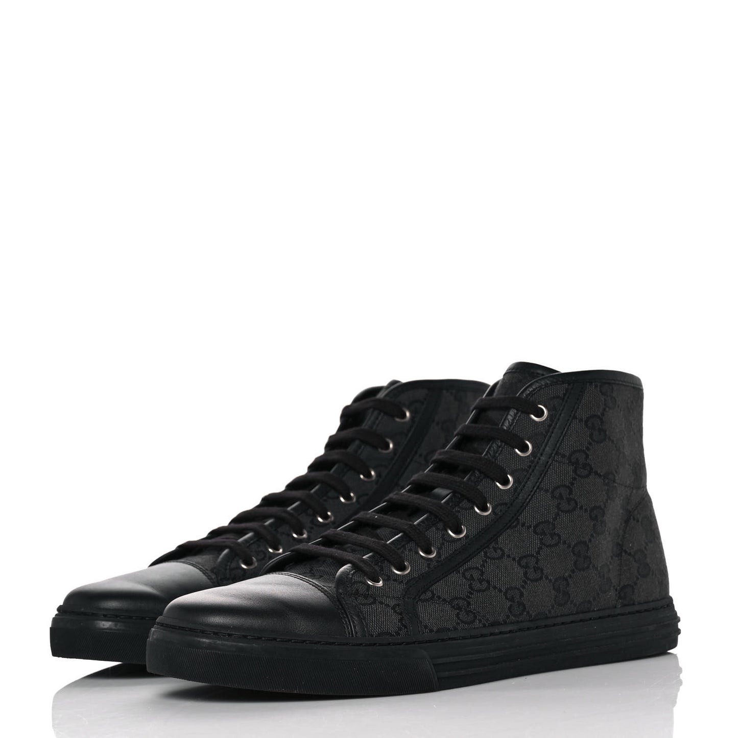 Monogram Mens High Top Sneakers 10 Black