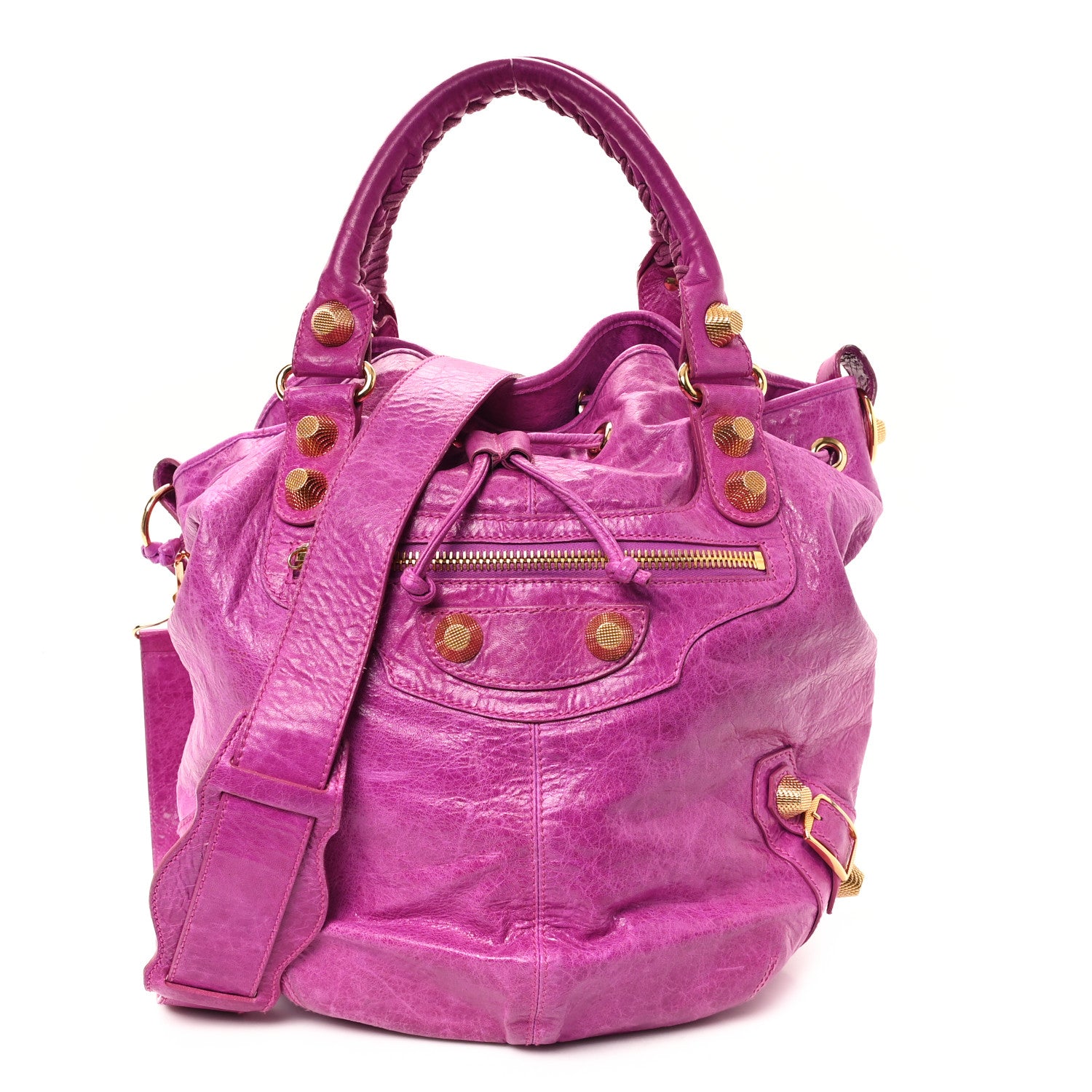 Balenciaga Agneau Giant 21 Gold Hardware Pompon Magenta 1699510