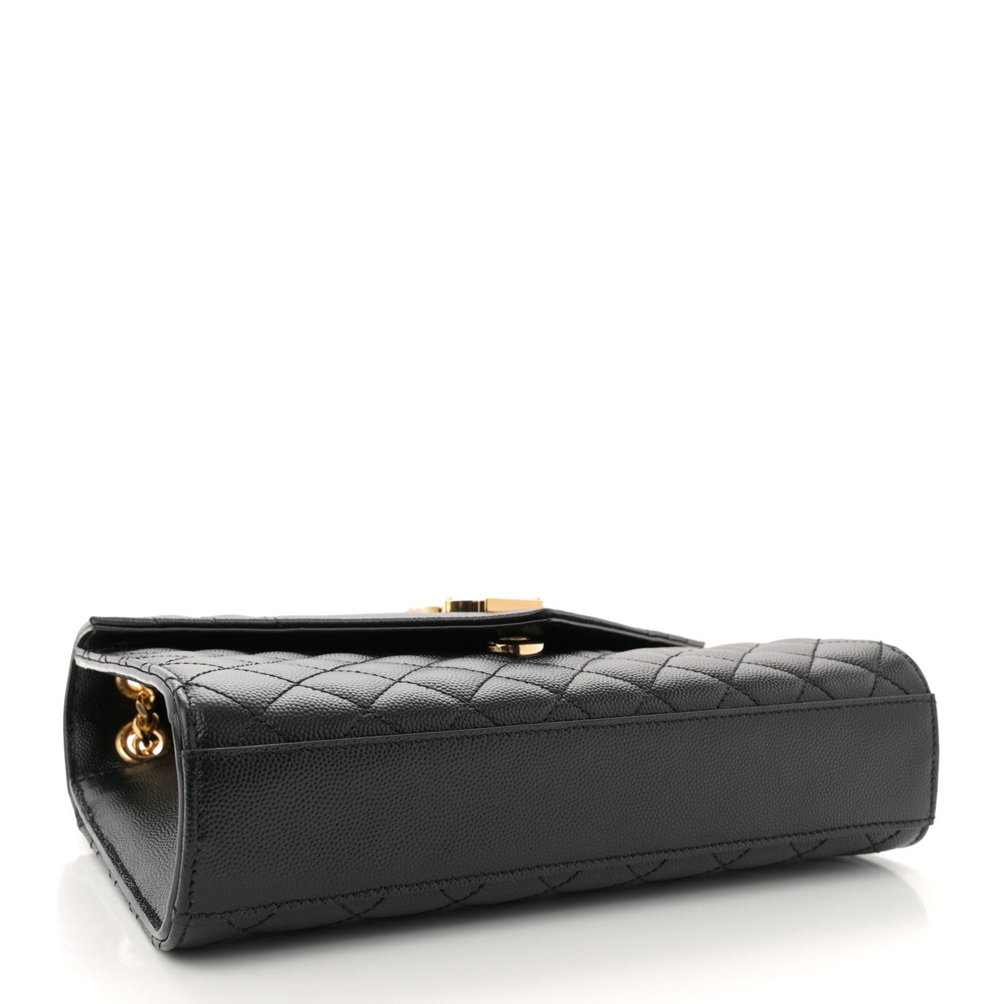 Grain De Poudre Textured Mixed Matelasse Triquilt Medium Monogram Satchel Black