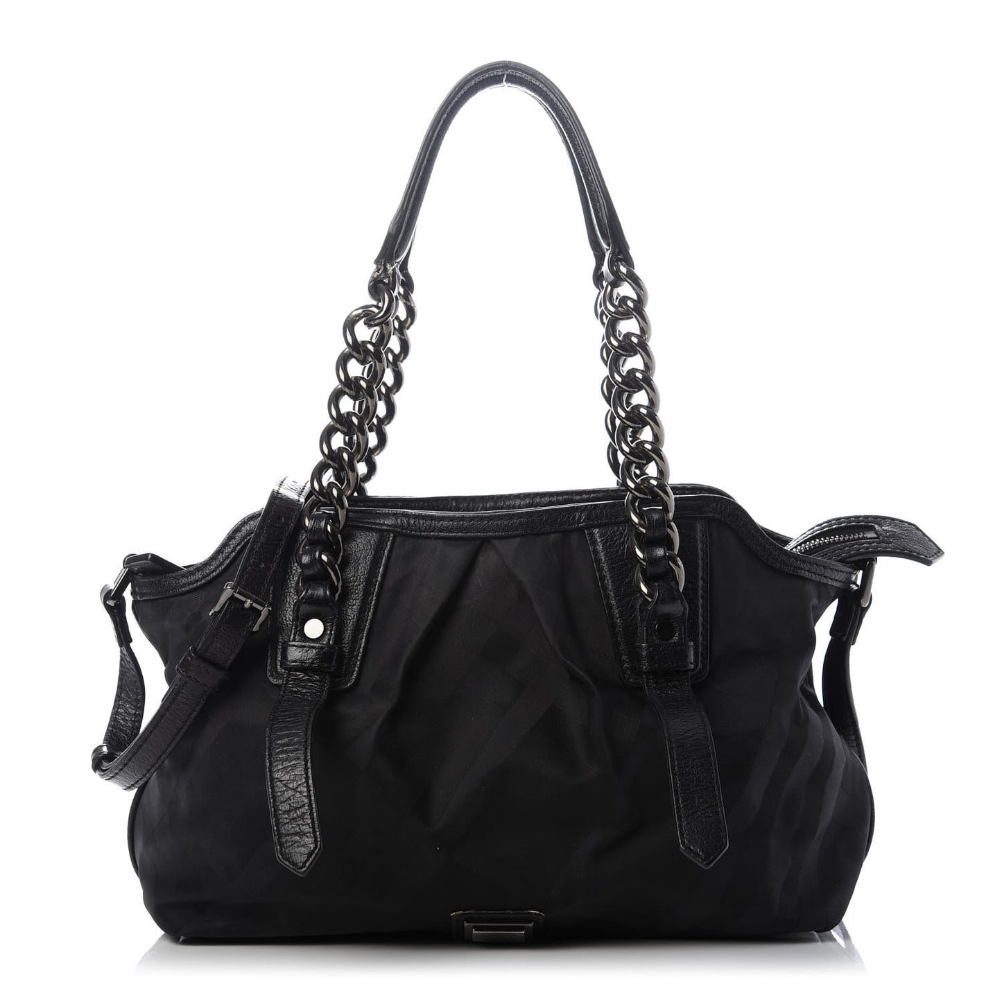 Nylon Tonal Check Torbitt Tote Black