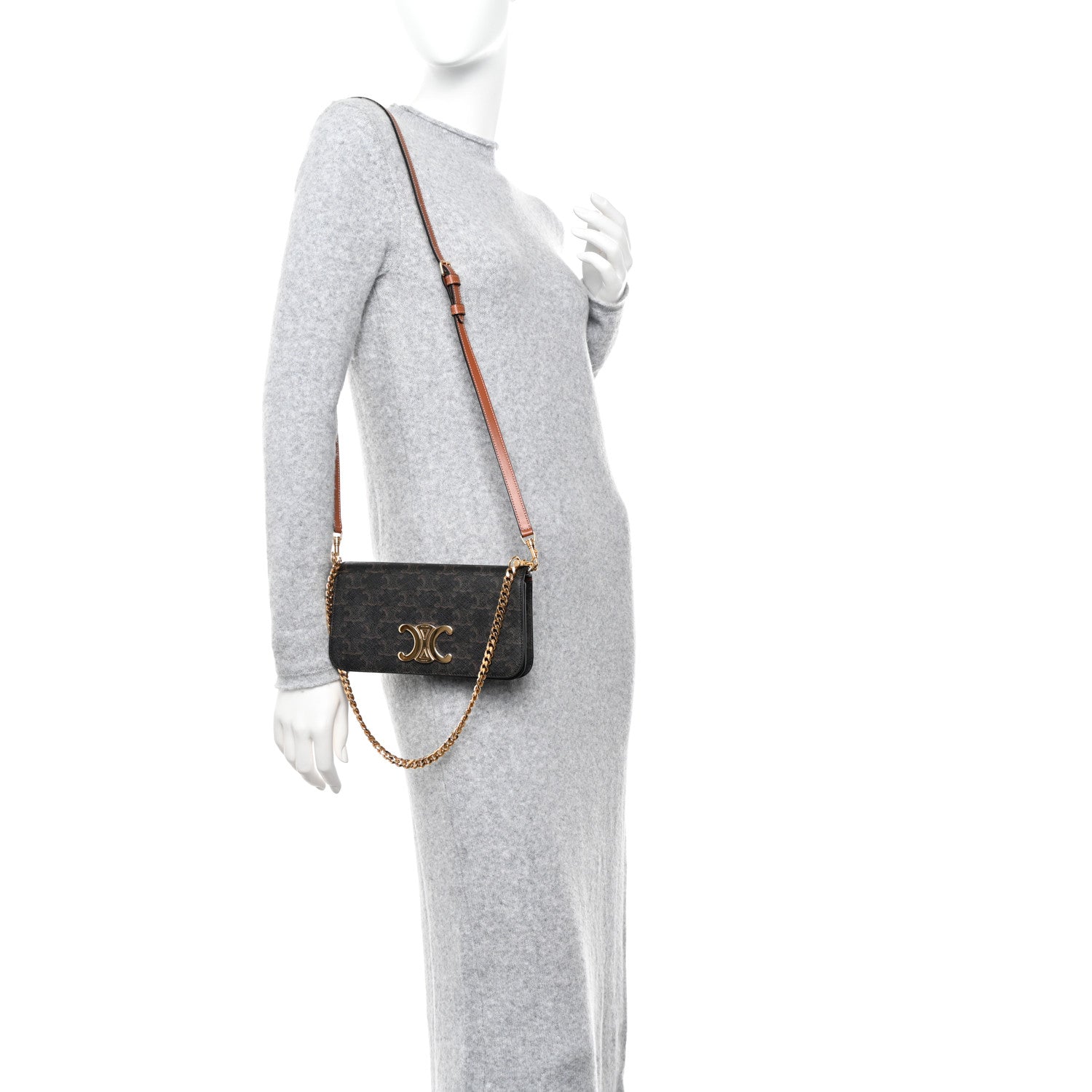 Celine Triomphe Canvas Multipochette Tan 2 of 9