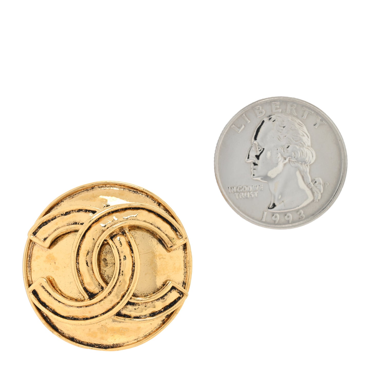 CC Round Brooch Gold