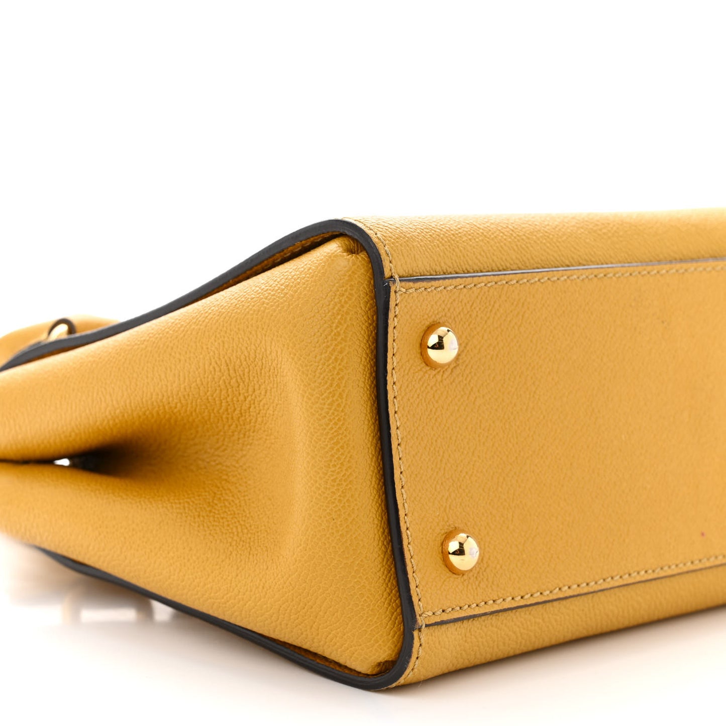 Soft Grain Calfskin Small Buckle Tote Bright Straw