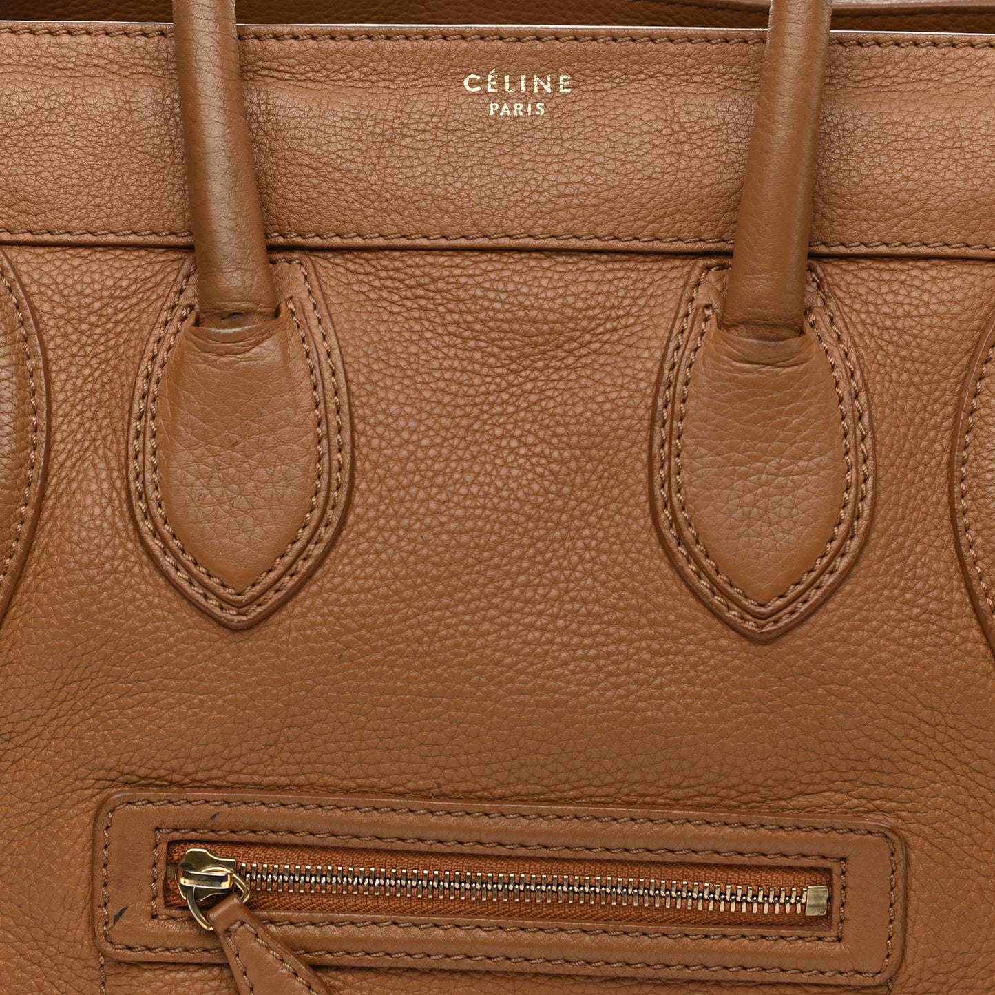 Drummed Calfskin Mini Luggage Camel
