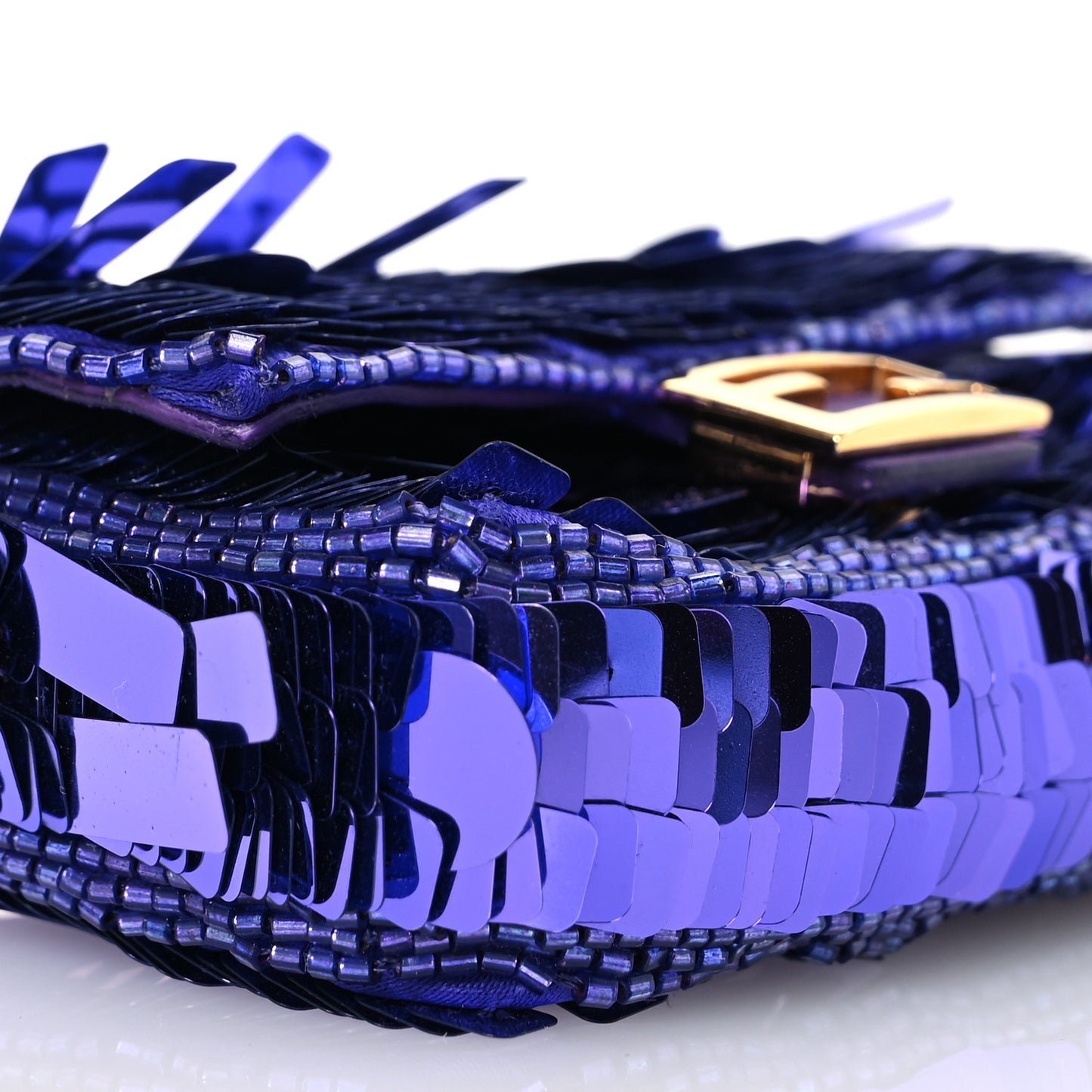 Sequin Paillettes Shiny Nappa Sex and the City Nano Baguette Charm Viola Purple Rain