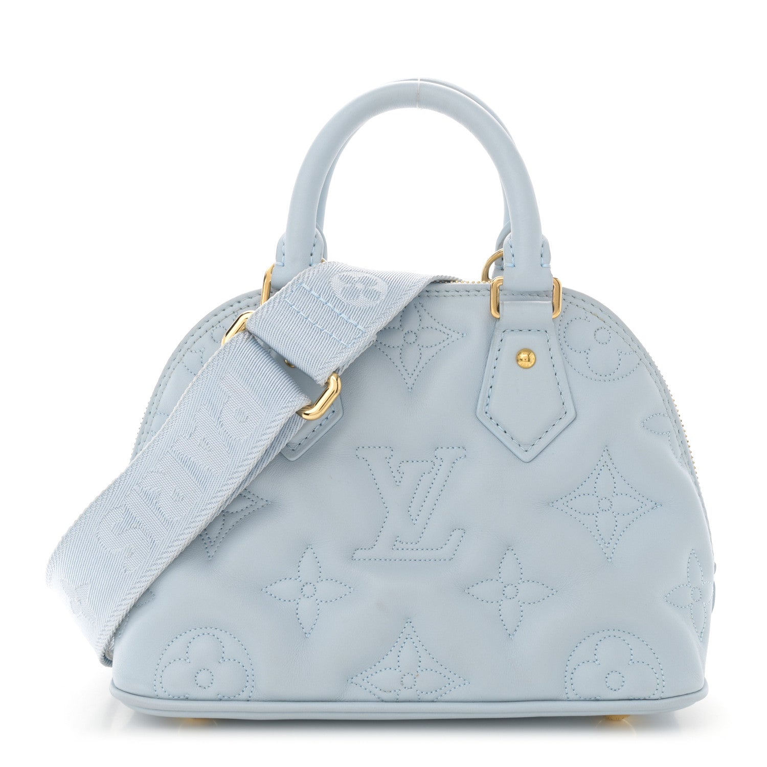 Louis Vuitton Calfskin Bubblegram Alma BB Ice Blue 1 of 11