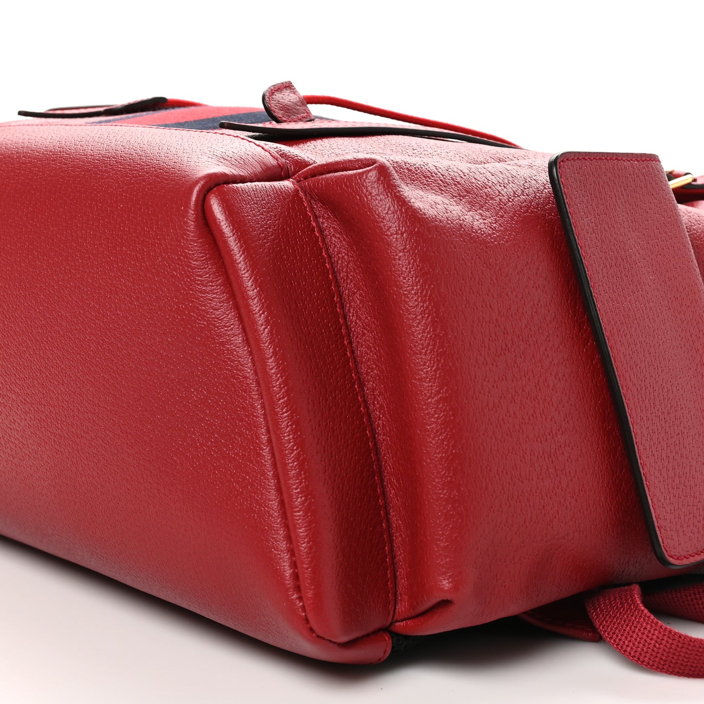 Grained Calfskin Medium Ophidia Double Buckle Backpack Red