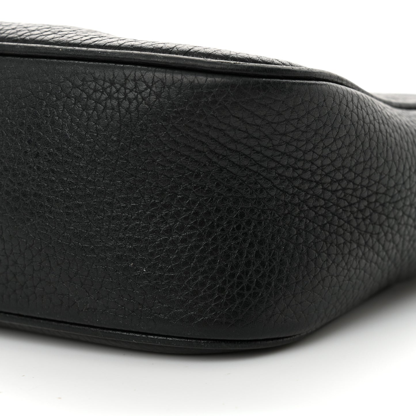 Pebbled Calfskin Small Soho Disco Bag Black