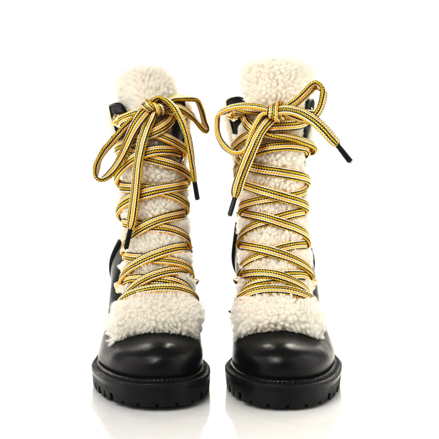 Calfskin Shearling Yetita 70 Hiker Booties 35 Black
