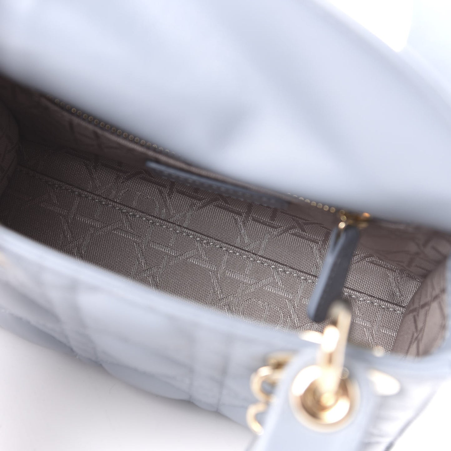 Lambskin Cannage Mini Lady Dior Cloud Blue