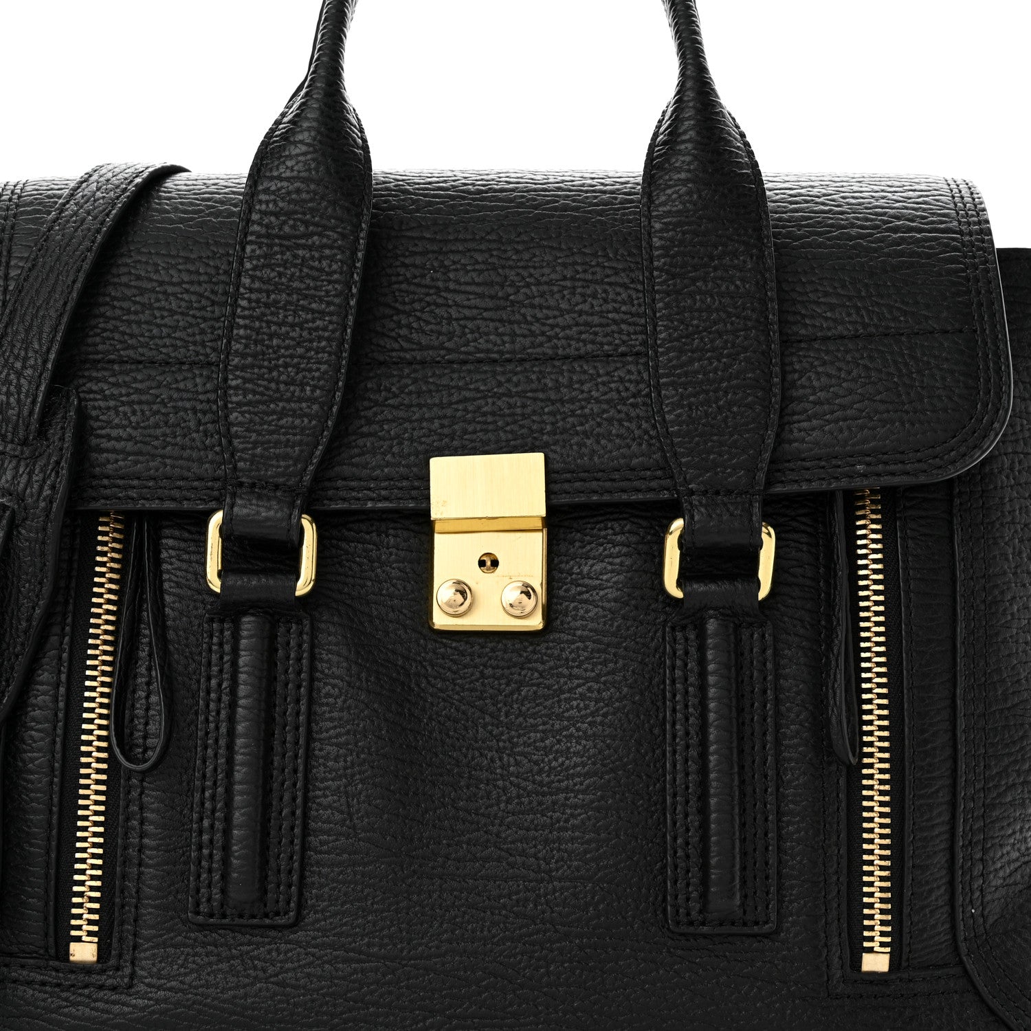 3.1 Phillip Lim Textured Calfskin Medium Pashli Satchel Black 9 of 11