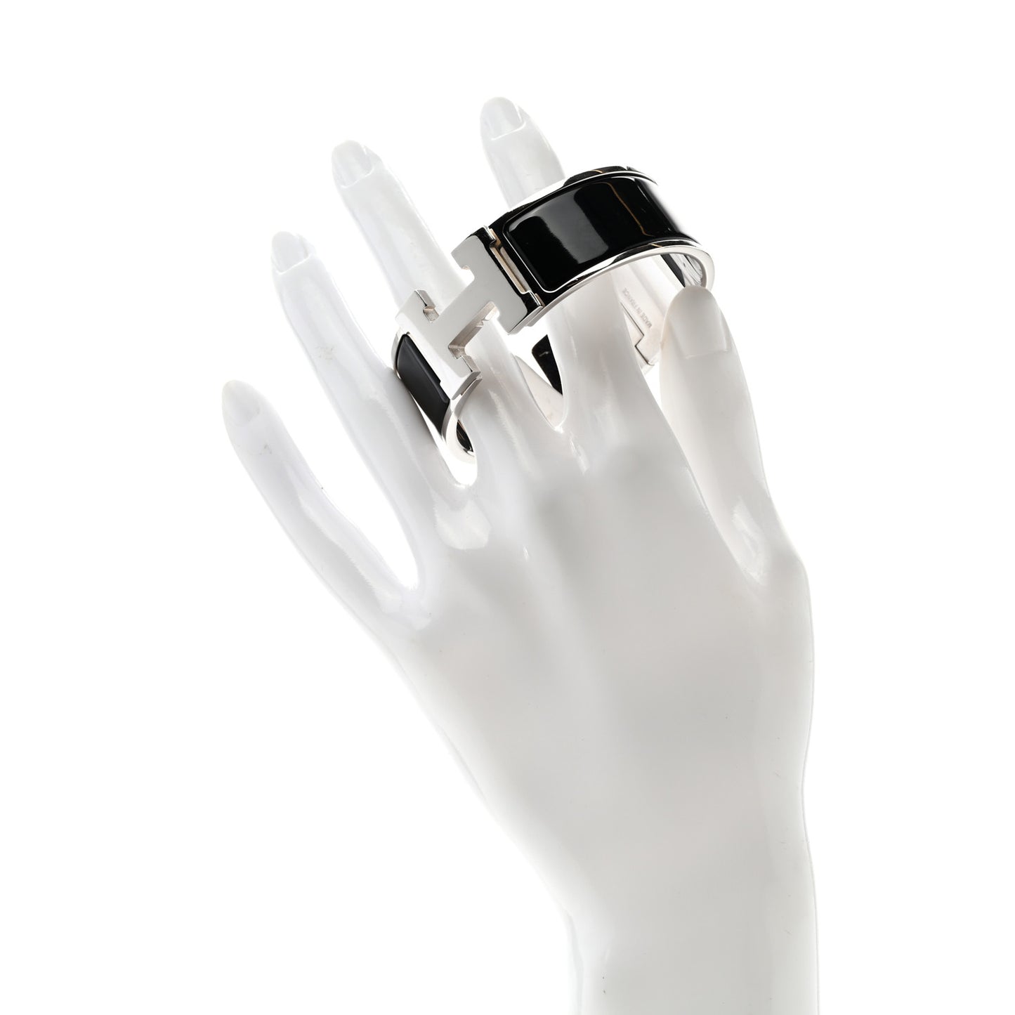 Enamel Wide Clic Clac H Bracelet GM Black