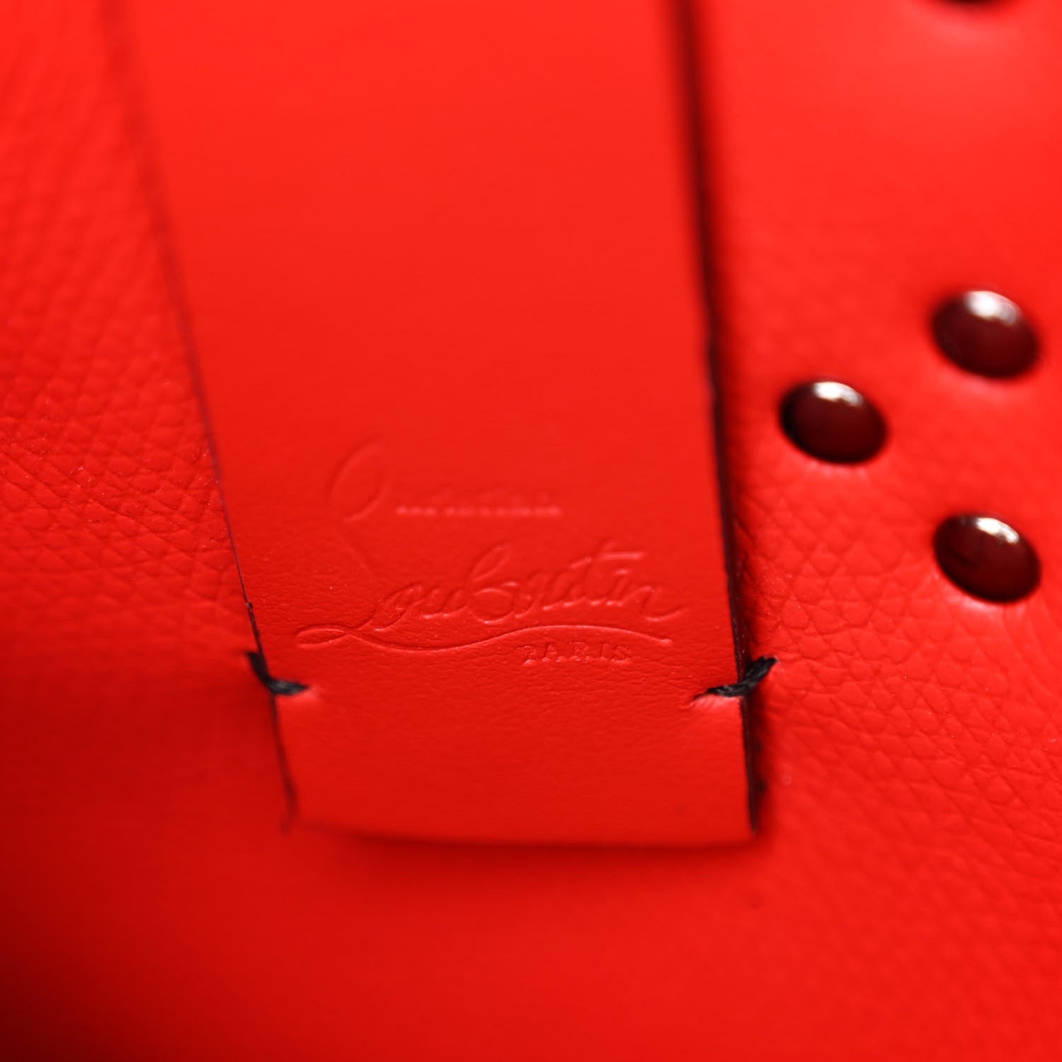 Christian Louboutin Calfskin Loubinthesky Spikes Mini North South Cabata Tote Black 7 of 10