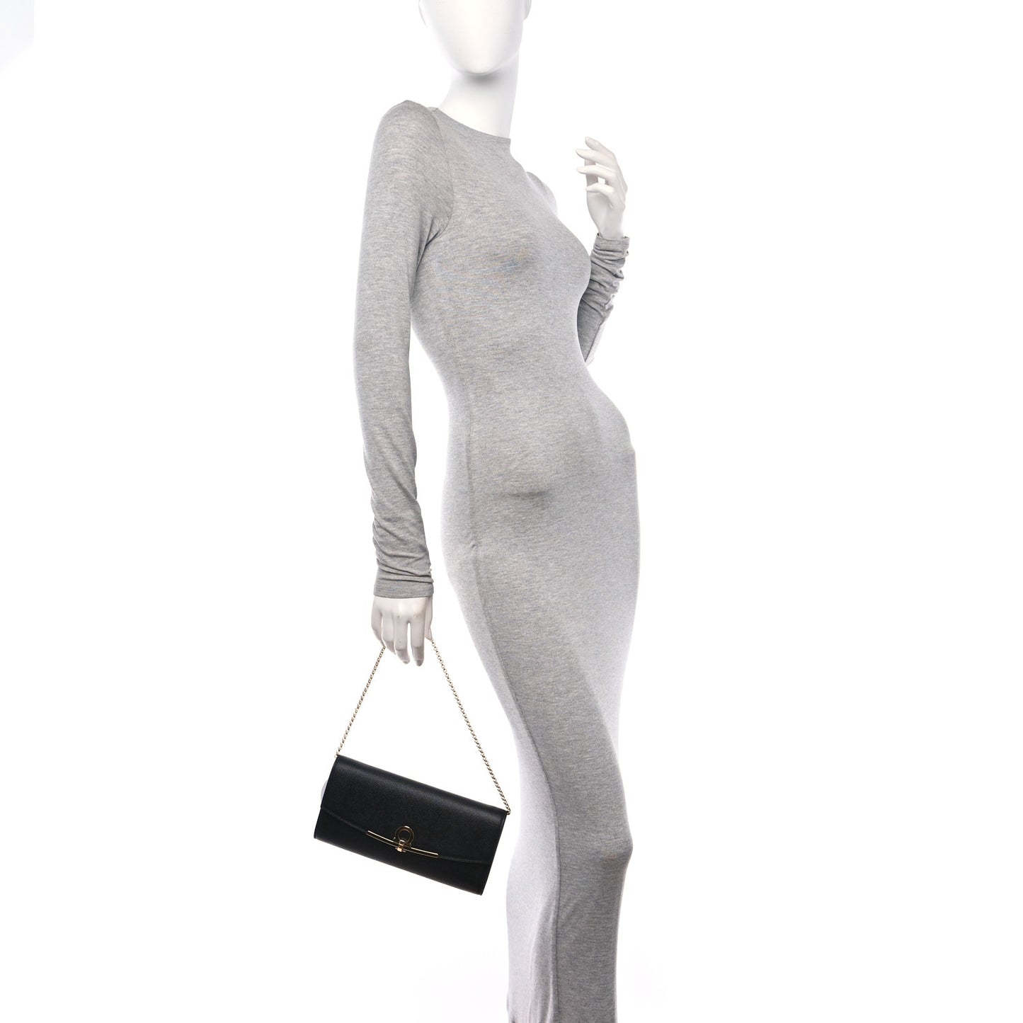 Hammered Calfskin Mini Gancini Icona Bag Black
