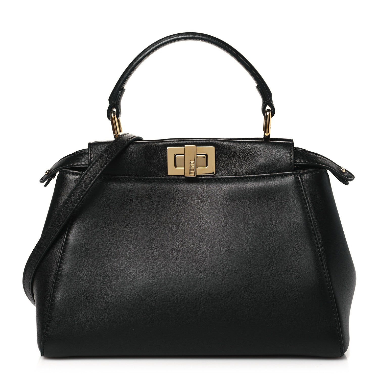 Fendi Nappa Mini Peekaboo Iconic Satchel Black 1544065 – FASHIONPHILE