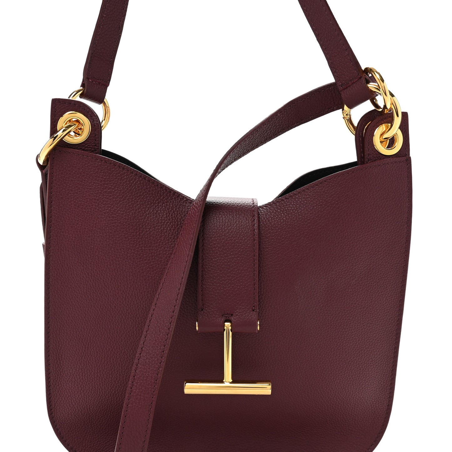 Grain Calfskin Small Tara Crossbody Red Plum