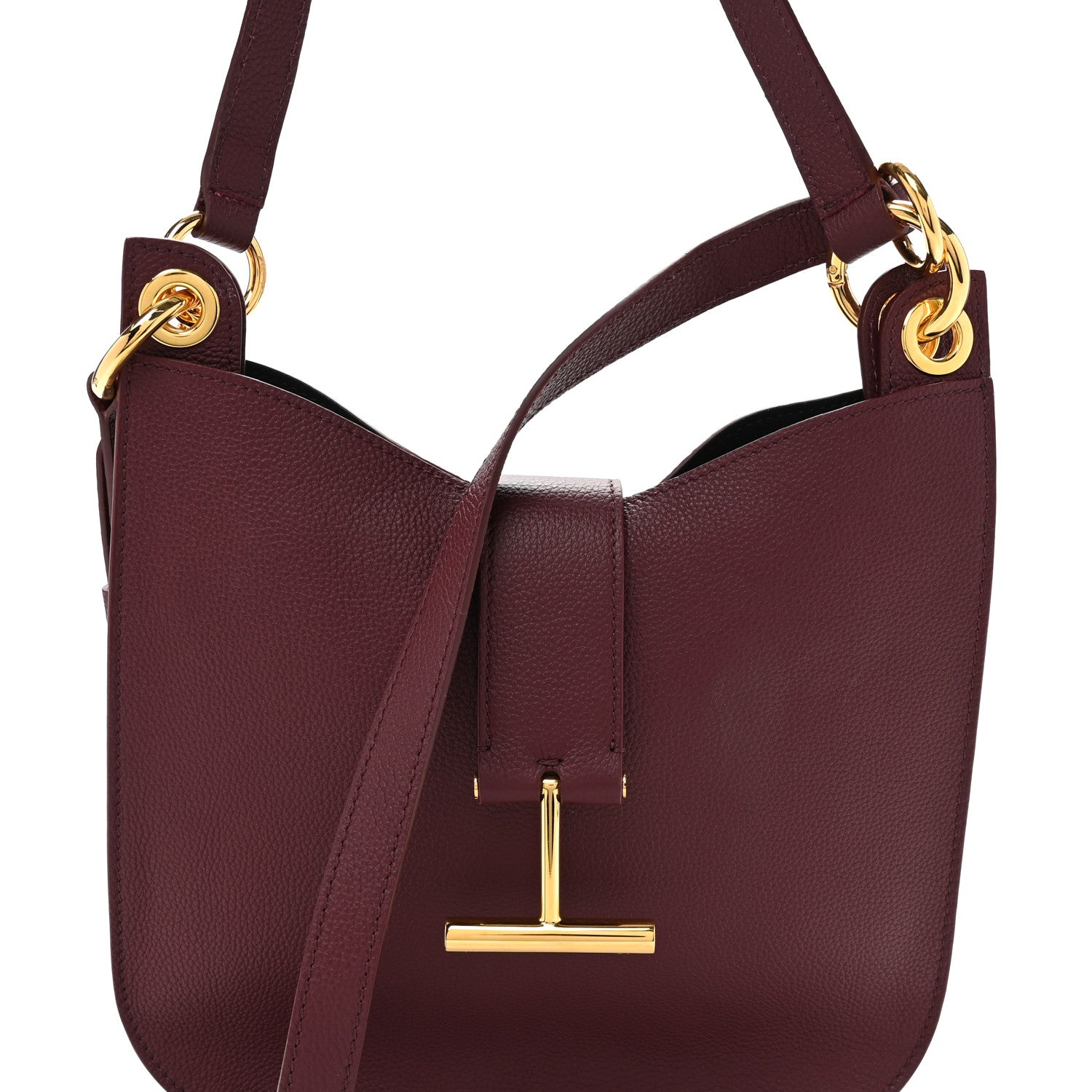 Tom Ford Grain Calfskin Small Tara Crossbody Red Plum 8 of 13