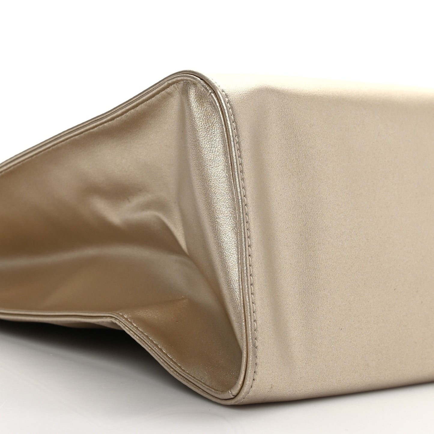 Metallic Vegan Leather Medium Shopping Bag Gold