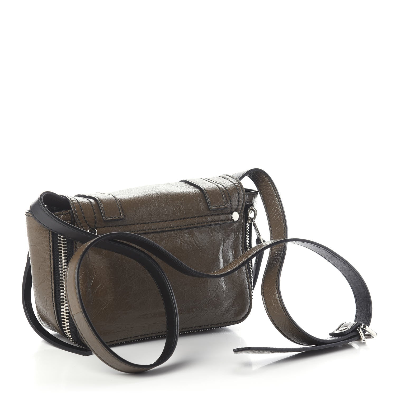 Proenza Schouler Crinkled Calfskin PS1 Mini Zip Crossbody Smoke 2 of 8