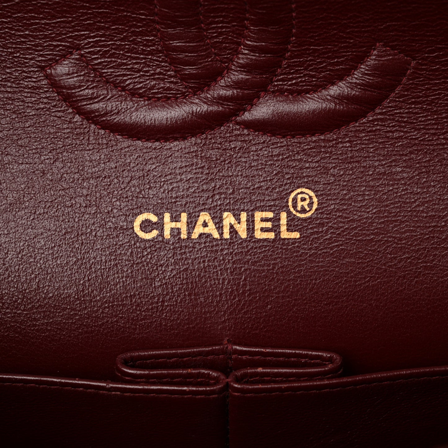 Lambskin Quilted Medium Double Flap Dark Brown