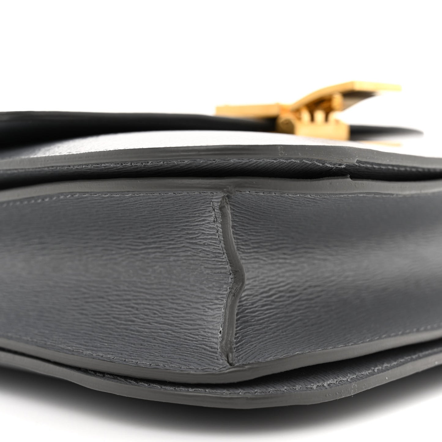 Liege Calfskin Medium Classic Box Flap Bag Medium Grey