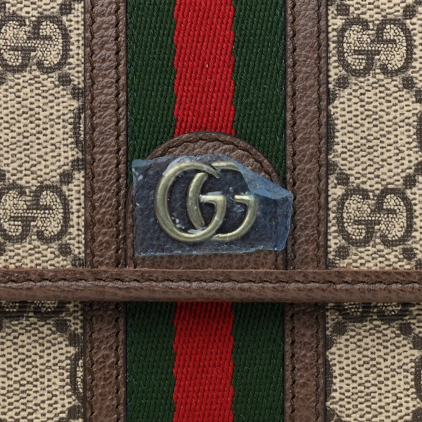 GG Supreme Monogram Web Ophidia Crossbody Wallet Beige New Acero