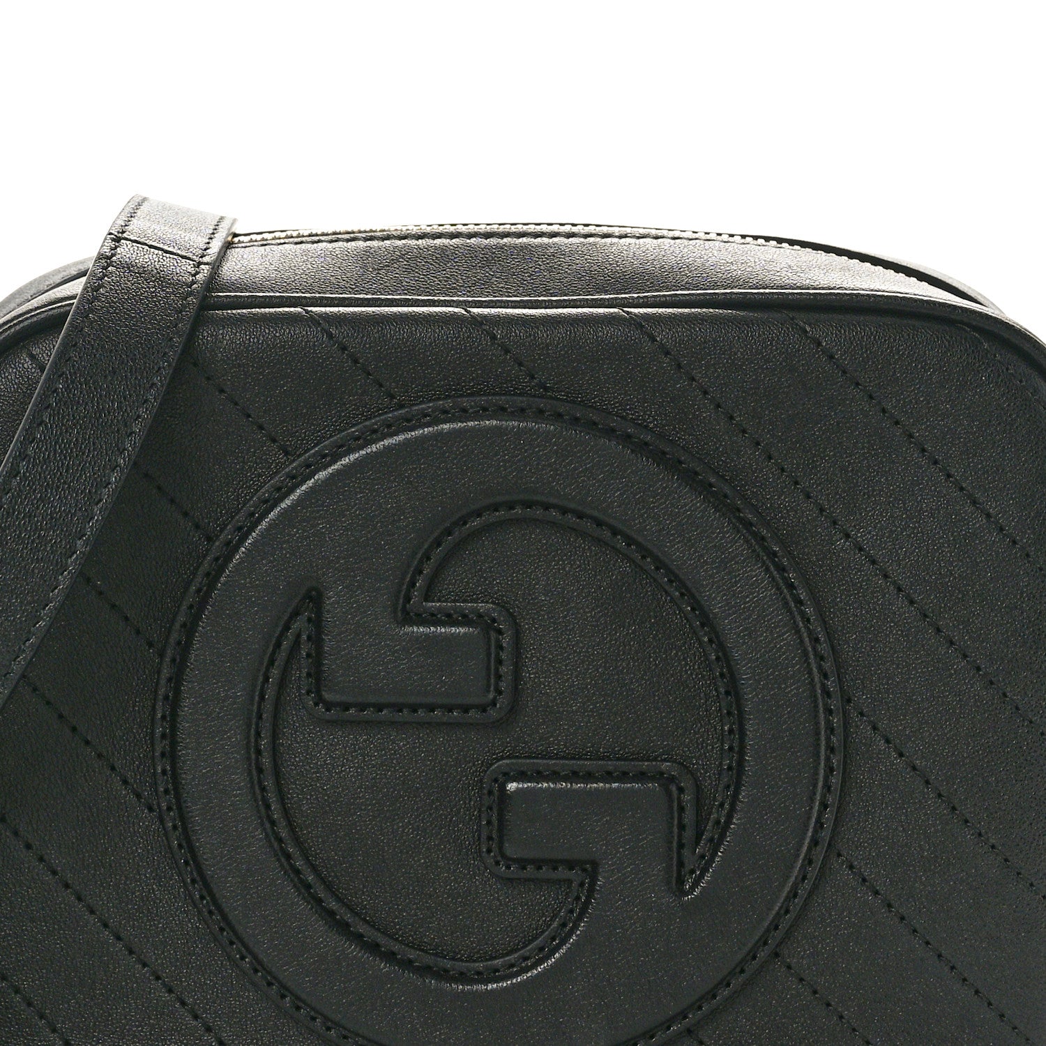 Gucci Sakai Be Green Calfskin Diagonal Stitched Small Blondie Shoulder Bag Black 8 of 10