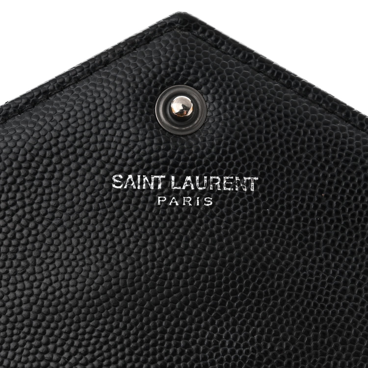Saint Laurent Grain De Poudre Matelasse Chevron Monogram Monochrome Chain Wallet Black 7 of 12