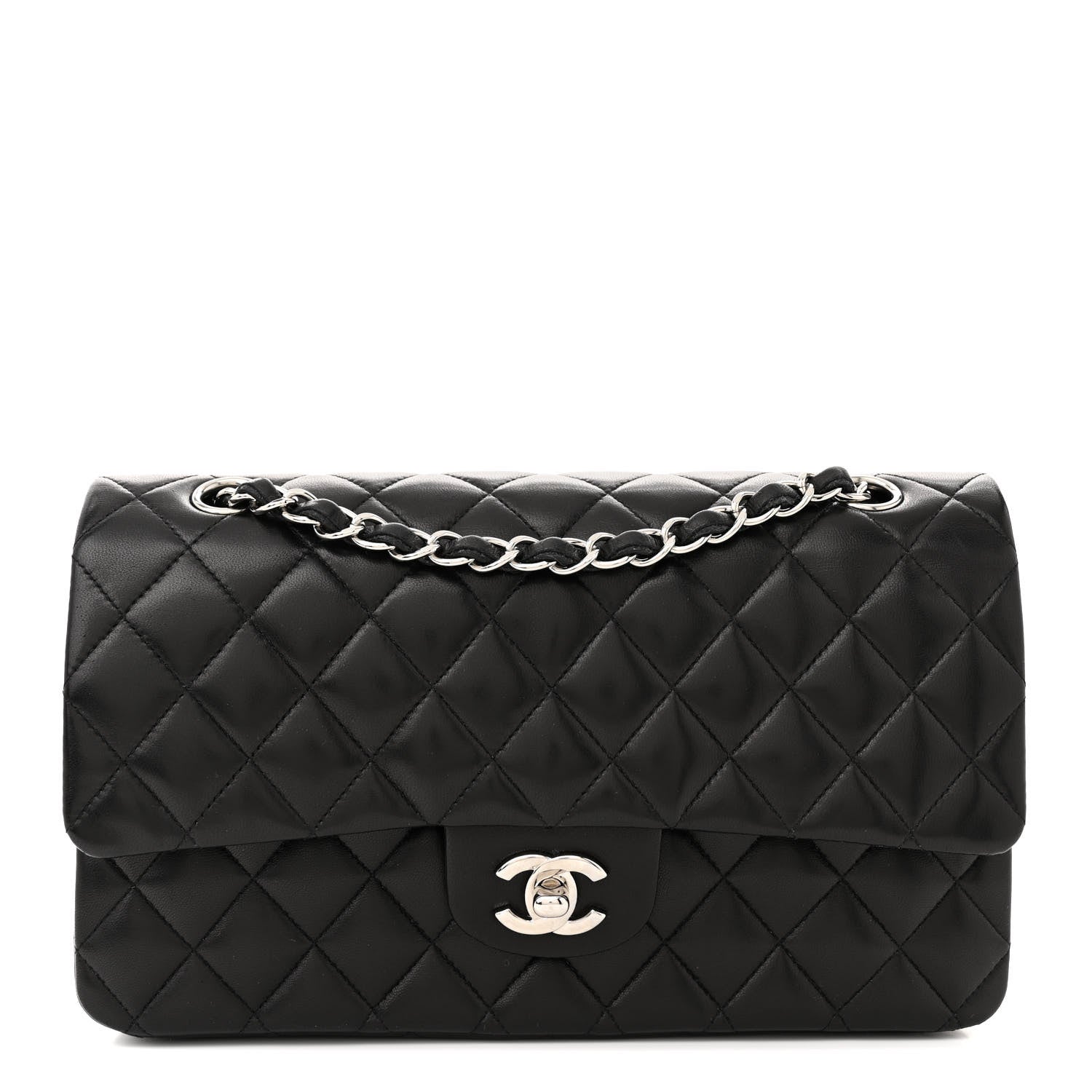Chanel Lambskin Quilted Medium Double Flap Black 1 of 11