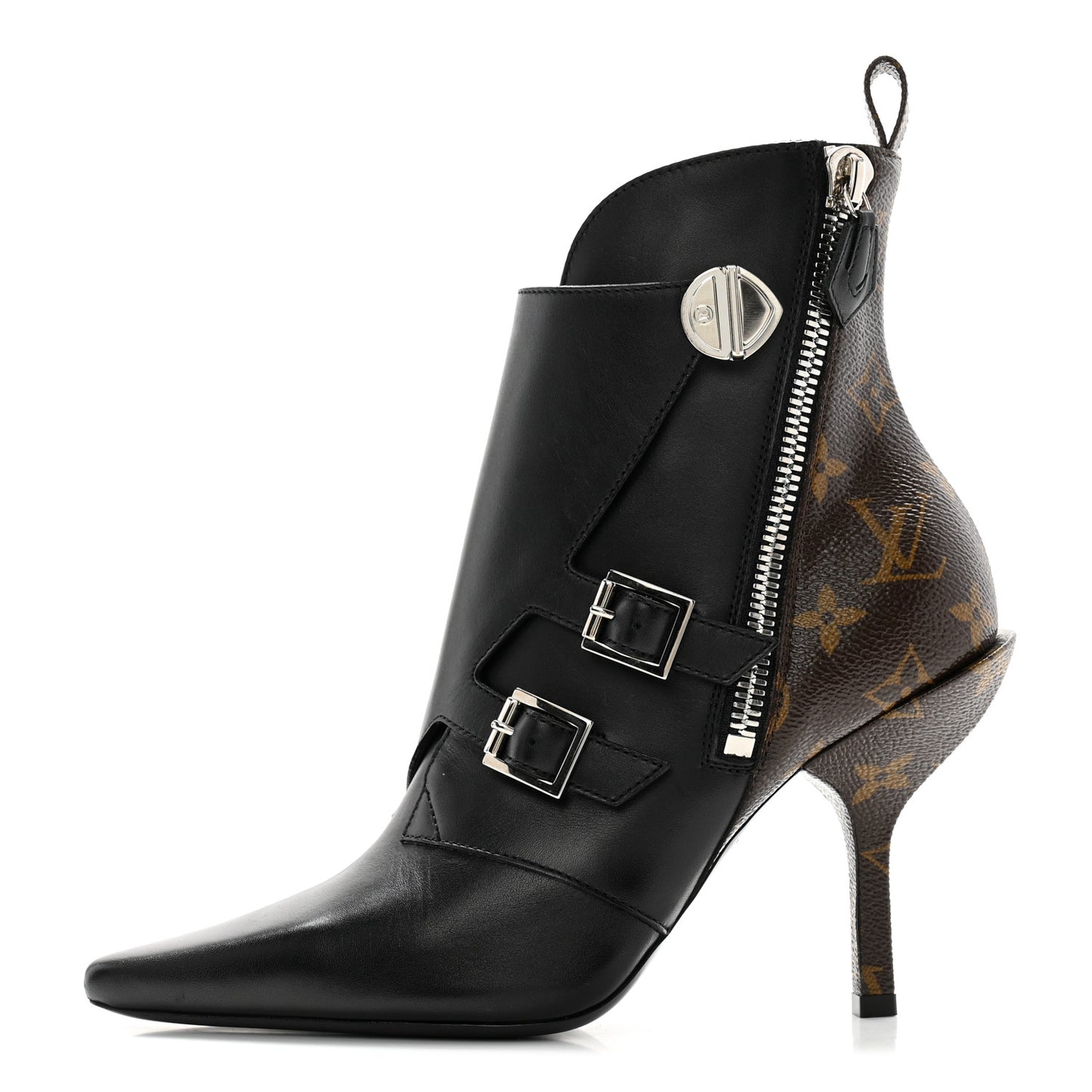Calfskin Monogram Janet Ankle Boots 37 Black