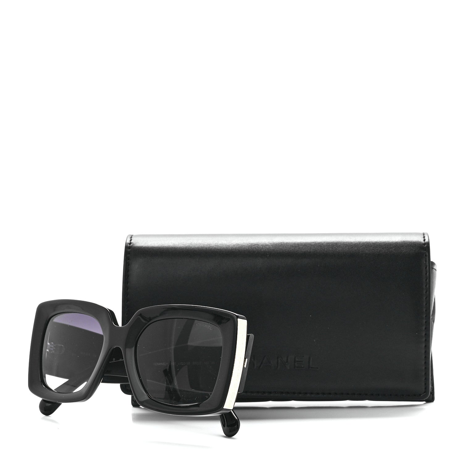 Chanel Acetate Rectangle Sunglasses 5435 Black 8 of 8