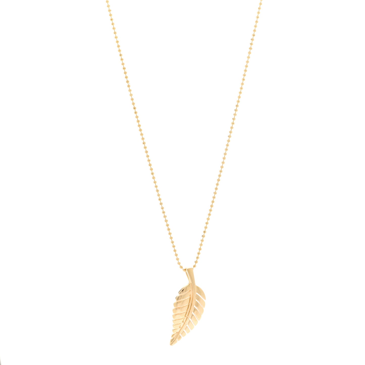 18K Yellow Gold Small Leaf Necklace