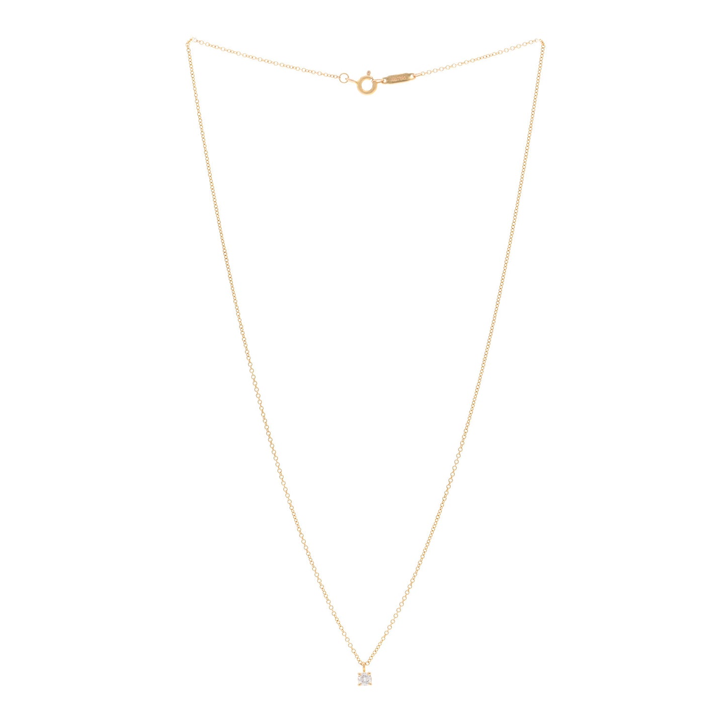 18K Rose Gold Diamond .12ct Solitaire Pendant Necklace