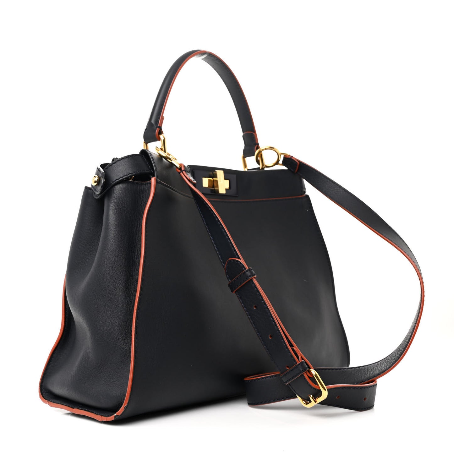 Vitello Seta Burro Medium Peekaboo Iconic Satchel Blue Notte Plaster