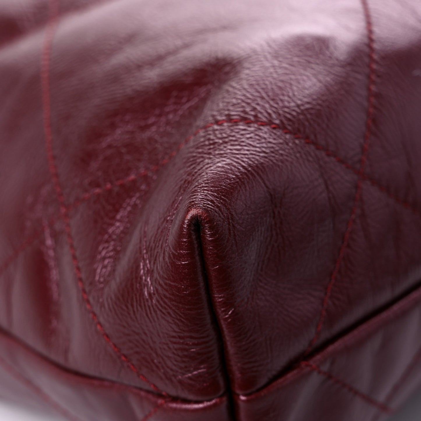 Shiny Calfskin Quilted Small Chanel 22 Burgundy