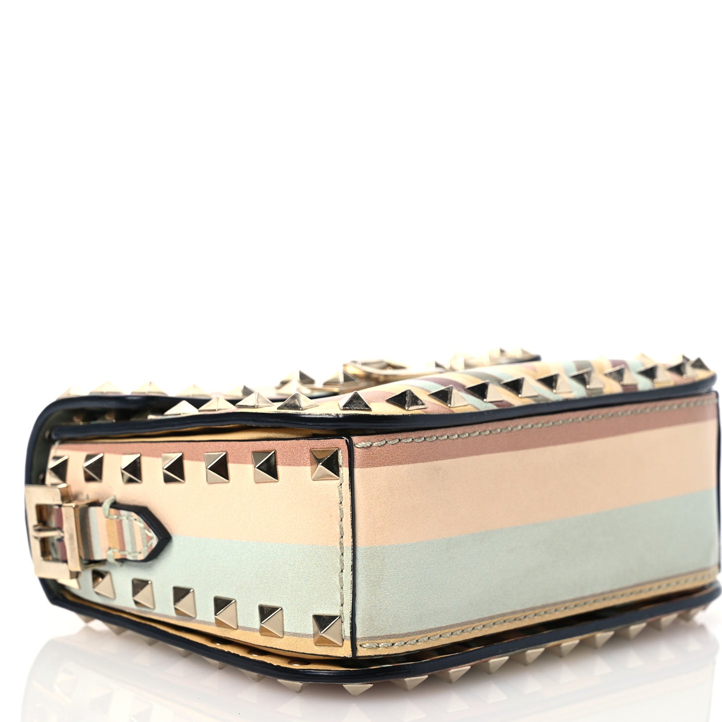 Vitello Native Couture 1975 Rockstud Crossbody Bag Green Multicolor