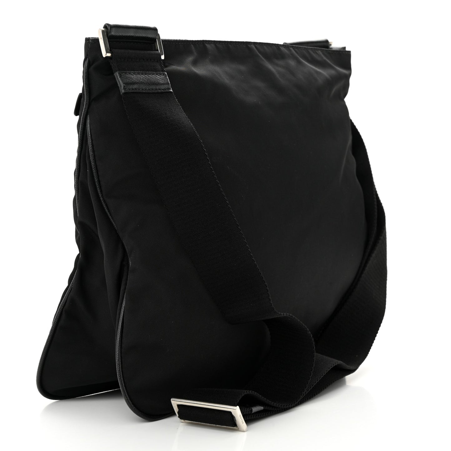 Nylon Vela Flat Messenger Bag Black