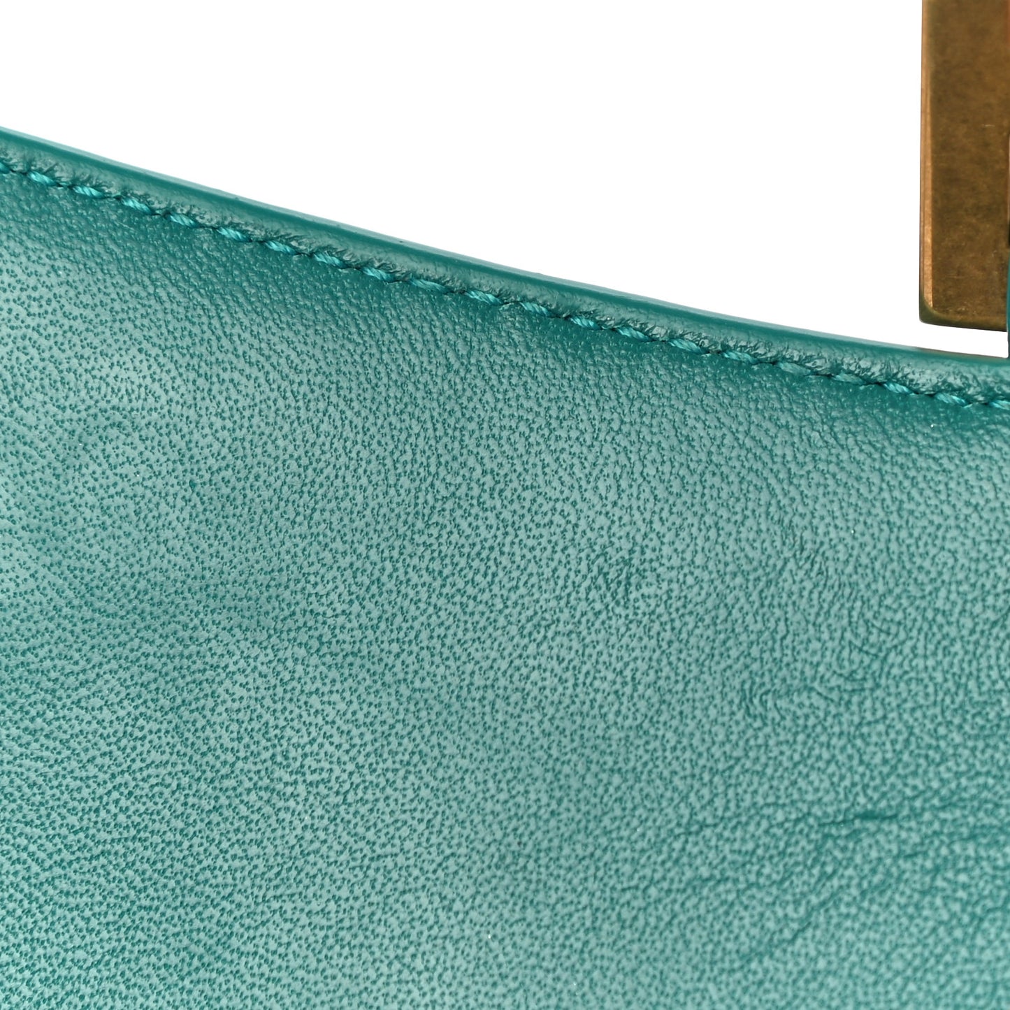 Shiny Calfskin Crocodile Embossed Hourglass Top Handle Bag XS Dark Turquoise