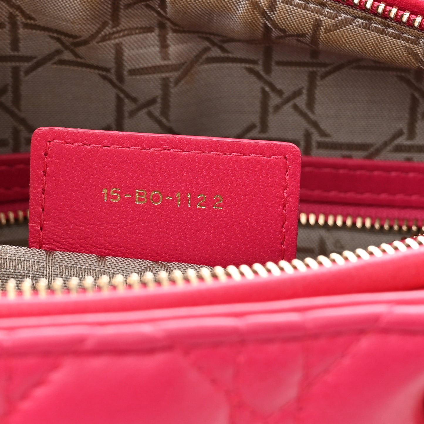 Lambskin Cannage Large Lady Dior Fuchsia