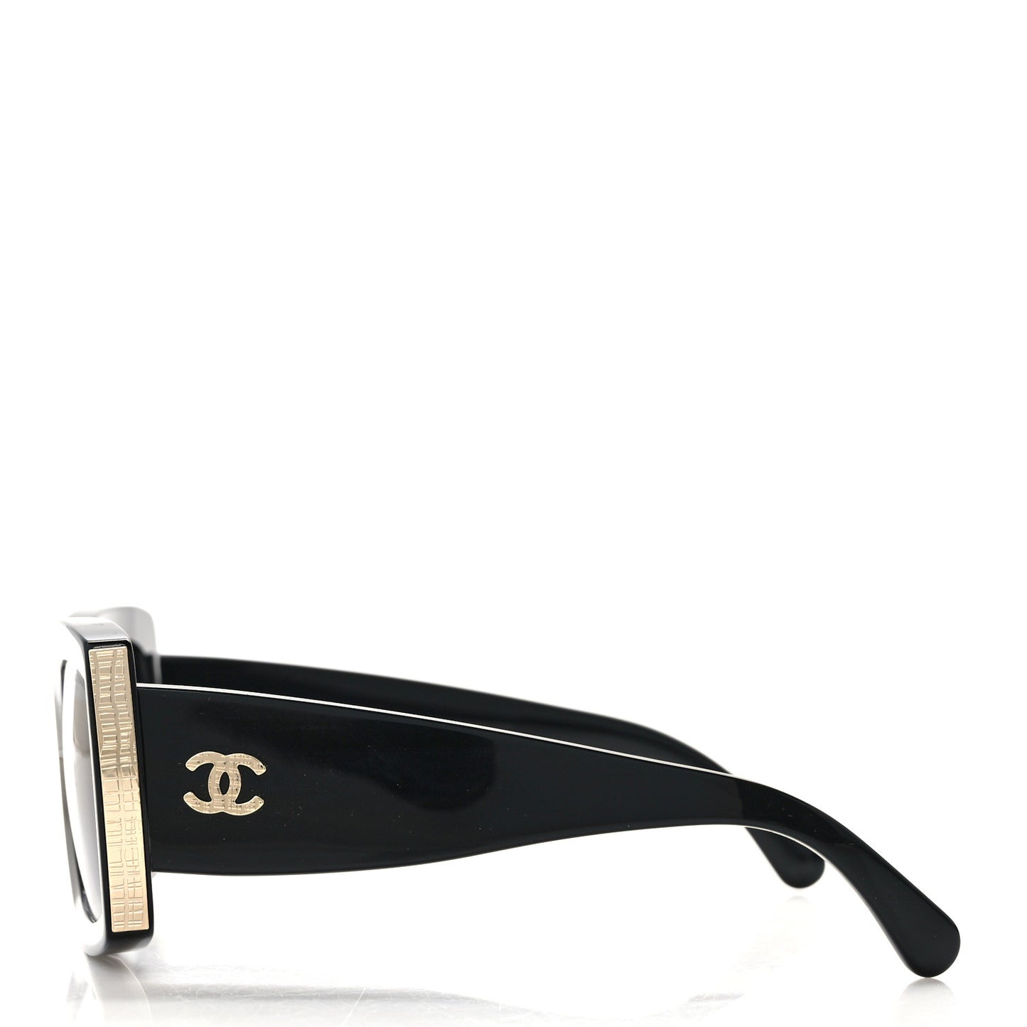 Acetate Rectangle Sunglasses 5435-A Black