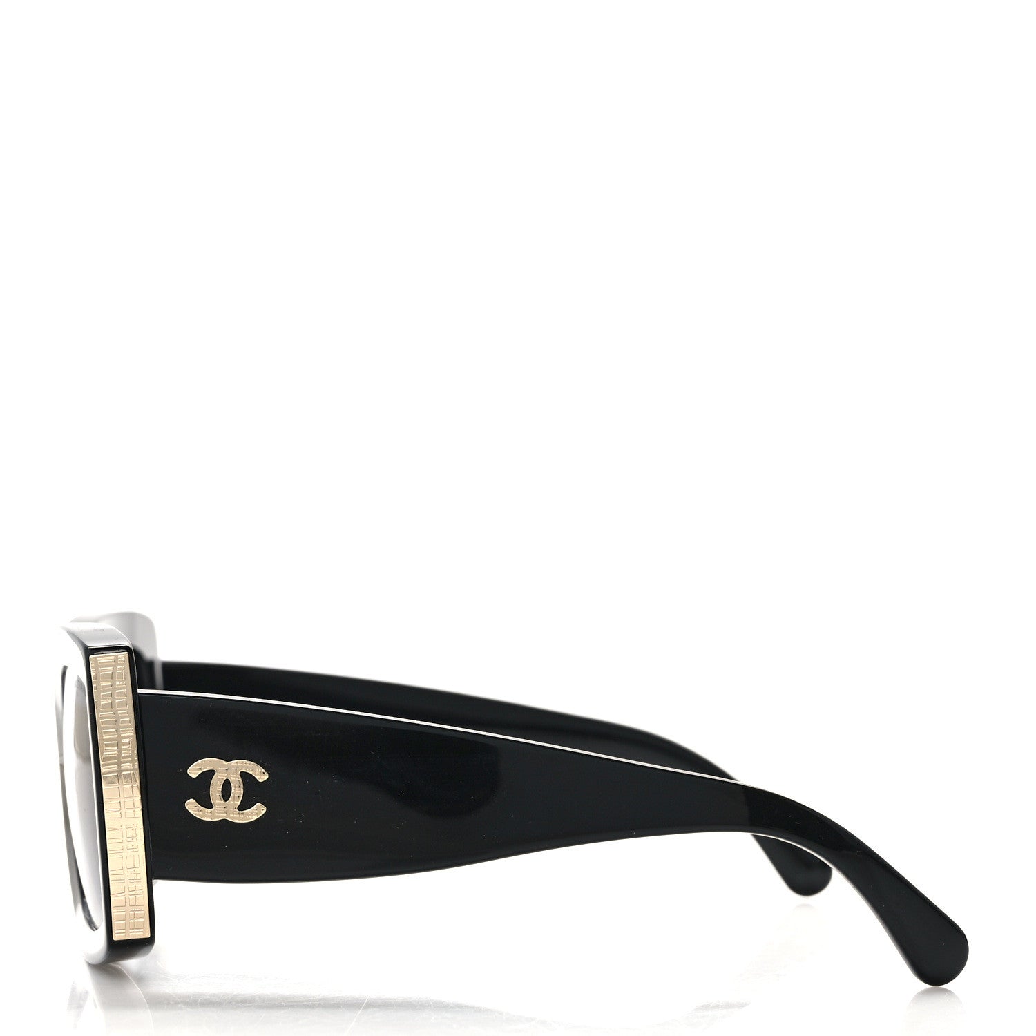 Chanel Acetate Rectangle Sunglasses 5435-A Black 3 of 7