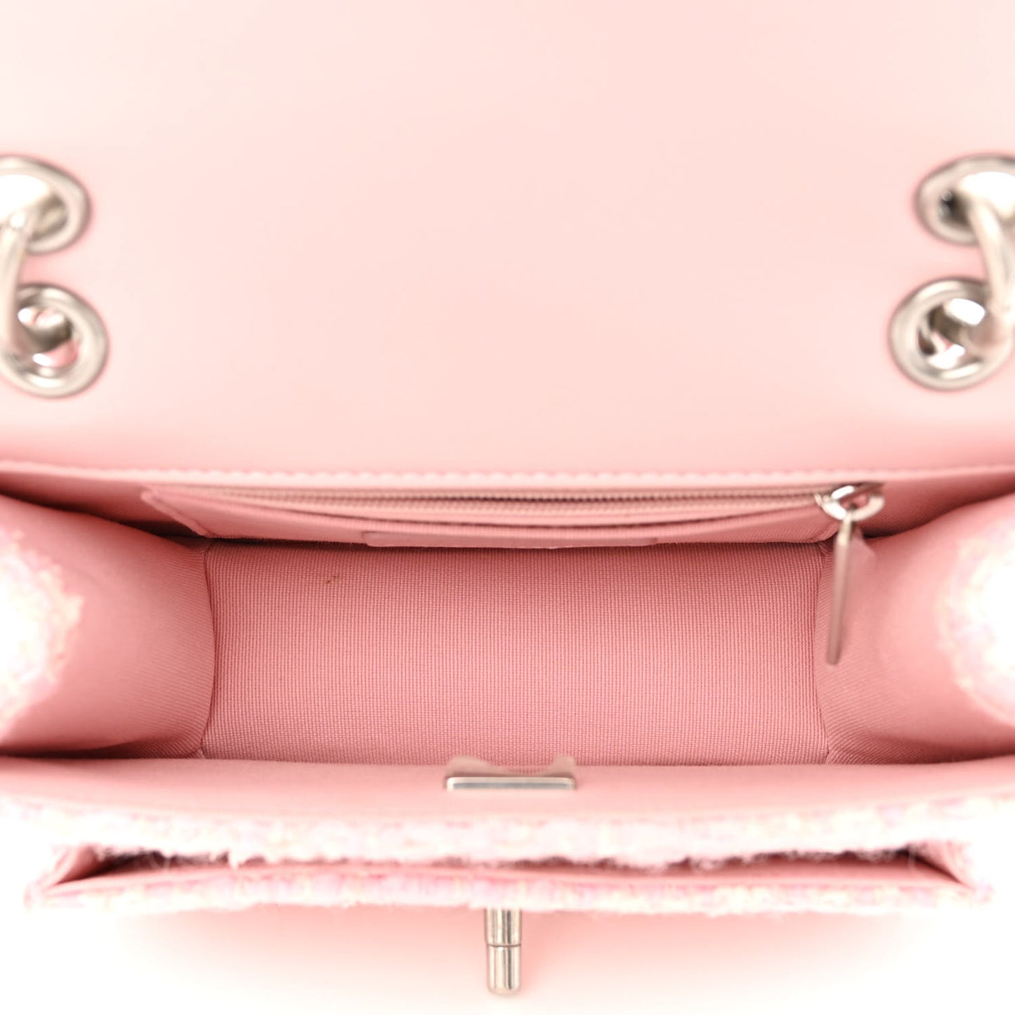 Tweed Quilted Double You Mini Flap Pink