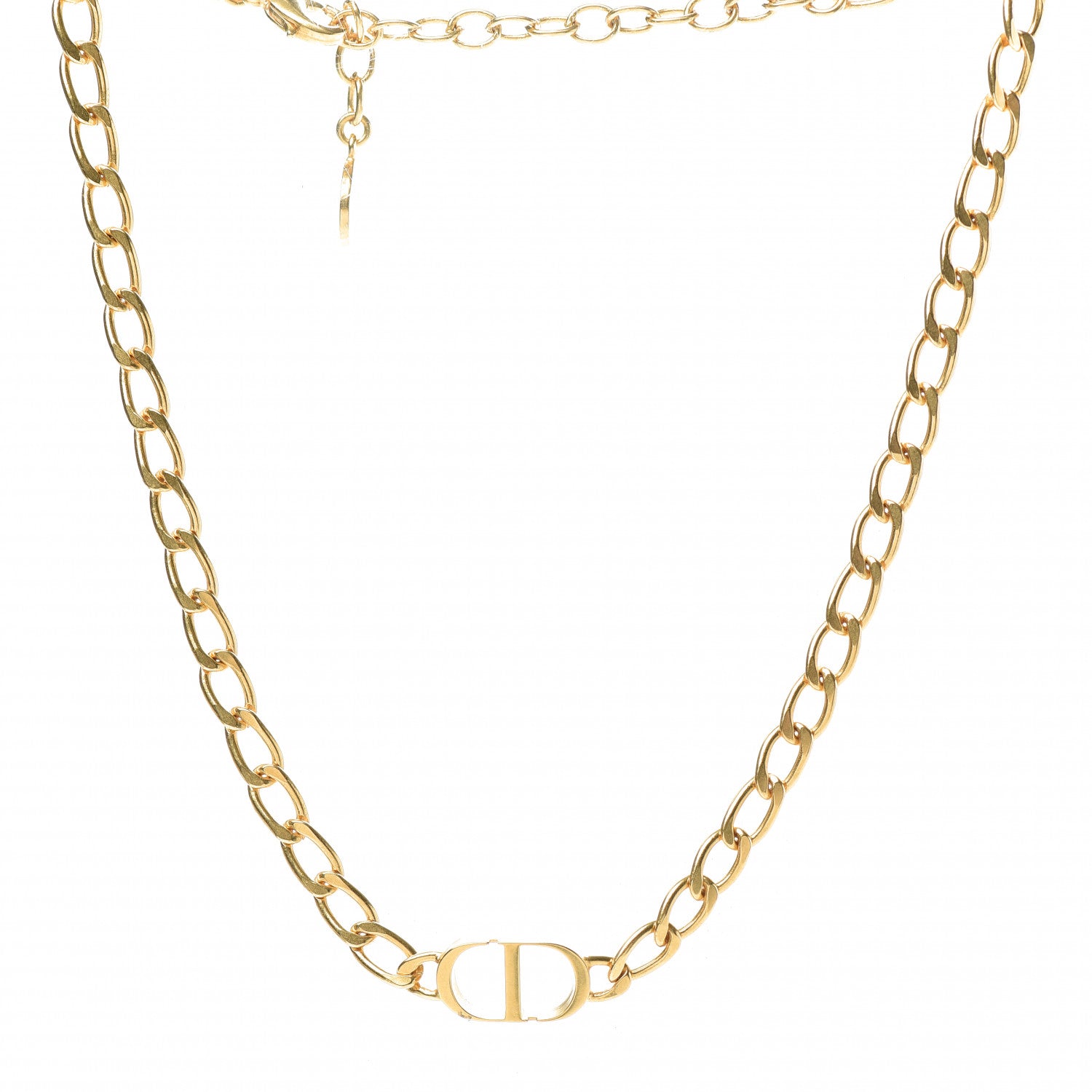 Christian Dior Metal Petit CD Choker Necklace Gold 708485