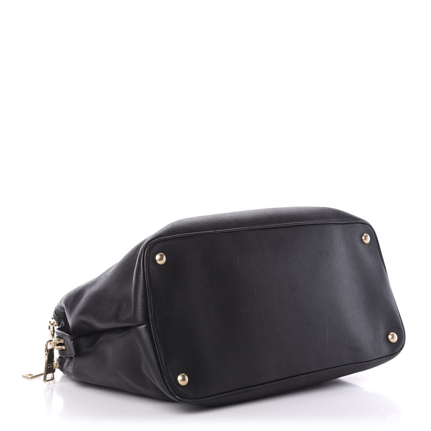 Saffiano Cuir Top Handle Dome Tote Black