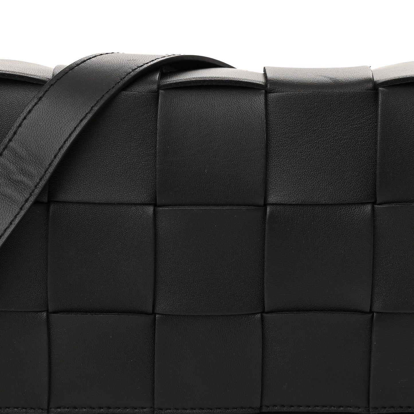 Lambskin Maxi Intrecciato Cassette Crossbody Bag Black