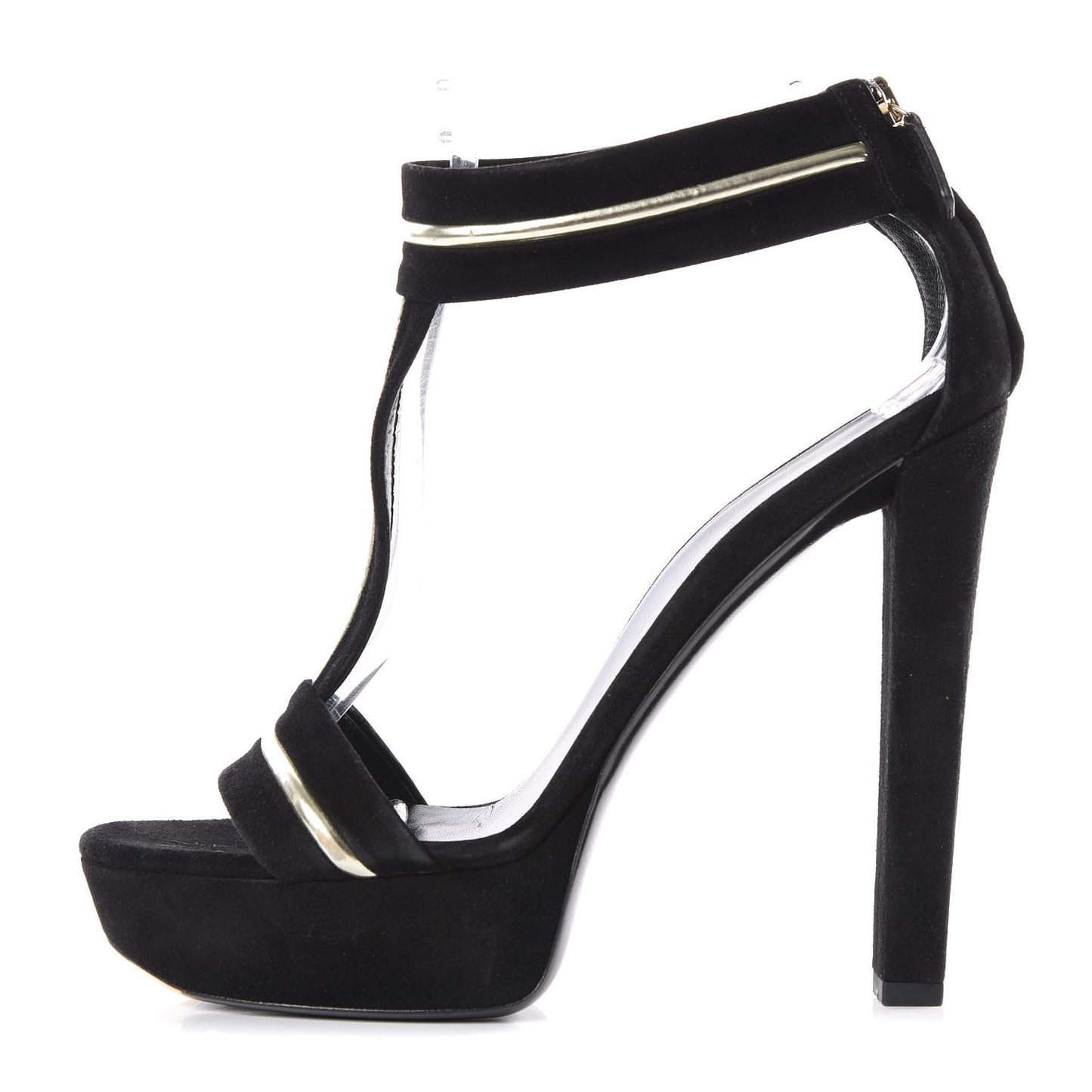 Suede Keira T Strap Platforms 39.5 Black