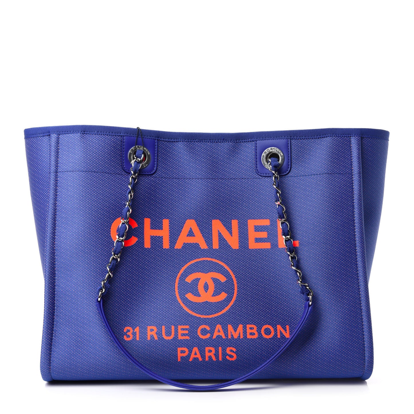 Mixed Fibers Small Deauville Tote Blue Orange