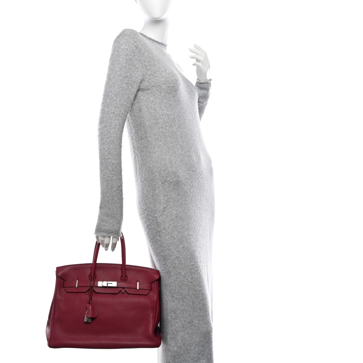 Hermes Taurillon Clemence Birkin 35 Rubis 2 of 18